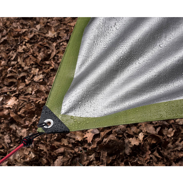 Extra Heavy Duty Green Silver Tarpaulin 270gsm | Waterproof PE Ground Sheet | UK