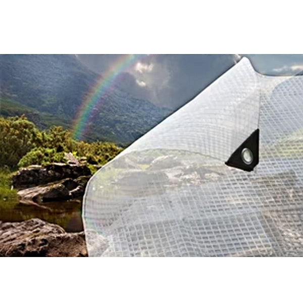 170gsm clear tarpaulin used as porch shelter canopy – outdoor protective cover – Tarpaulins UK