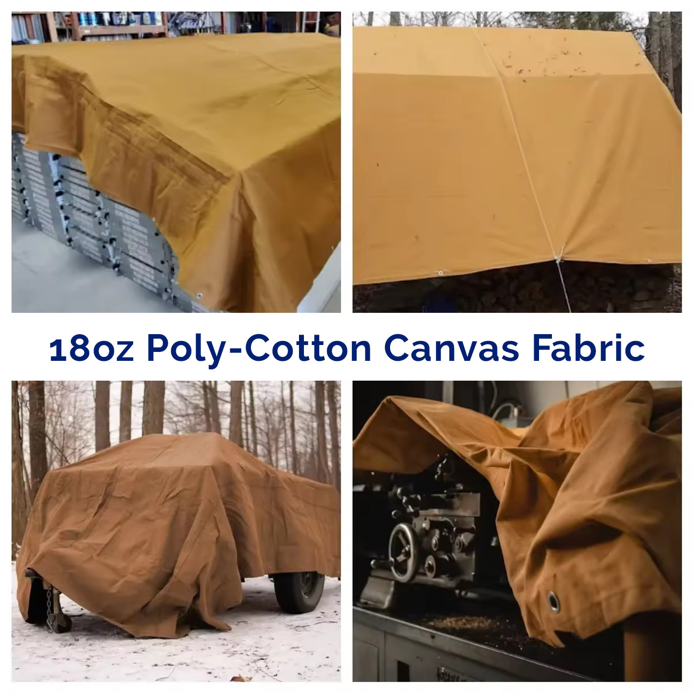 18oz canvas tarp covering machinery outdoors – eco alternative to plastic tarp – Tarpaulins UK