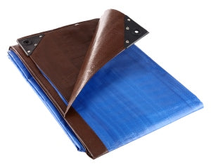 Steel Blue UV Protected Waterproof Brown and Blue Heavy Duty Tarpaulin 185gsm