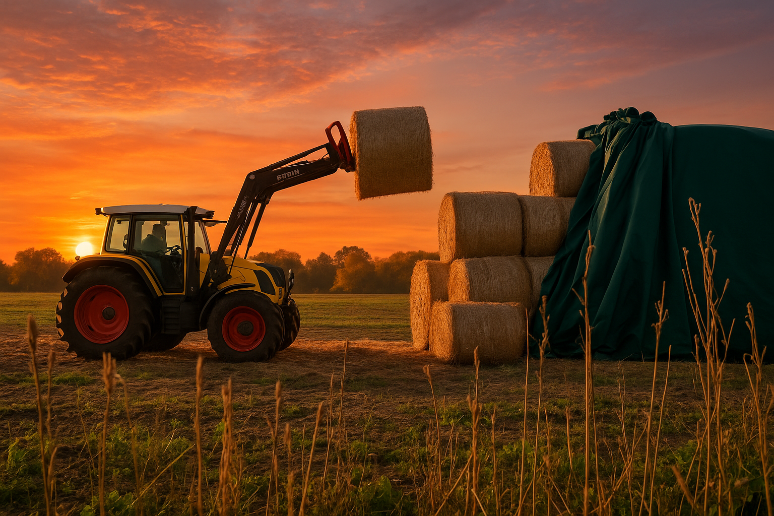 Heavy-Duty Hay & Straw Covers Protects Against Rain, Wind, and Mold Perfect for Farms