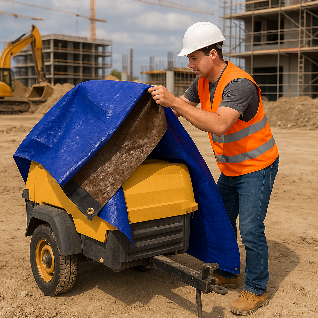 Versatile Waterproof Multipurpose Brown And Blue Heavy Duty 185gsm Tarpaulin