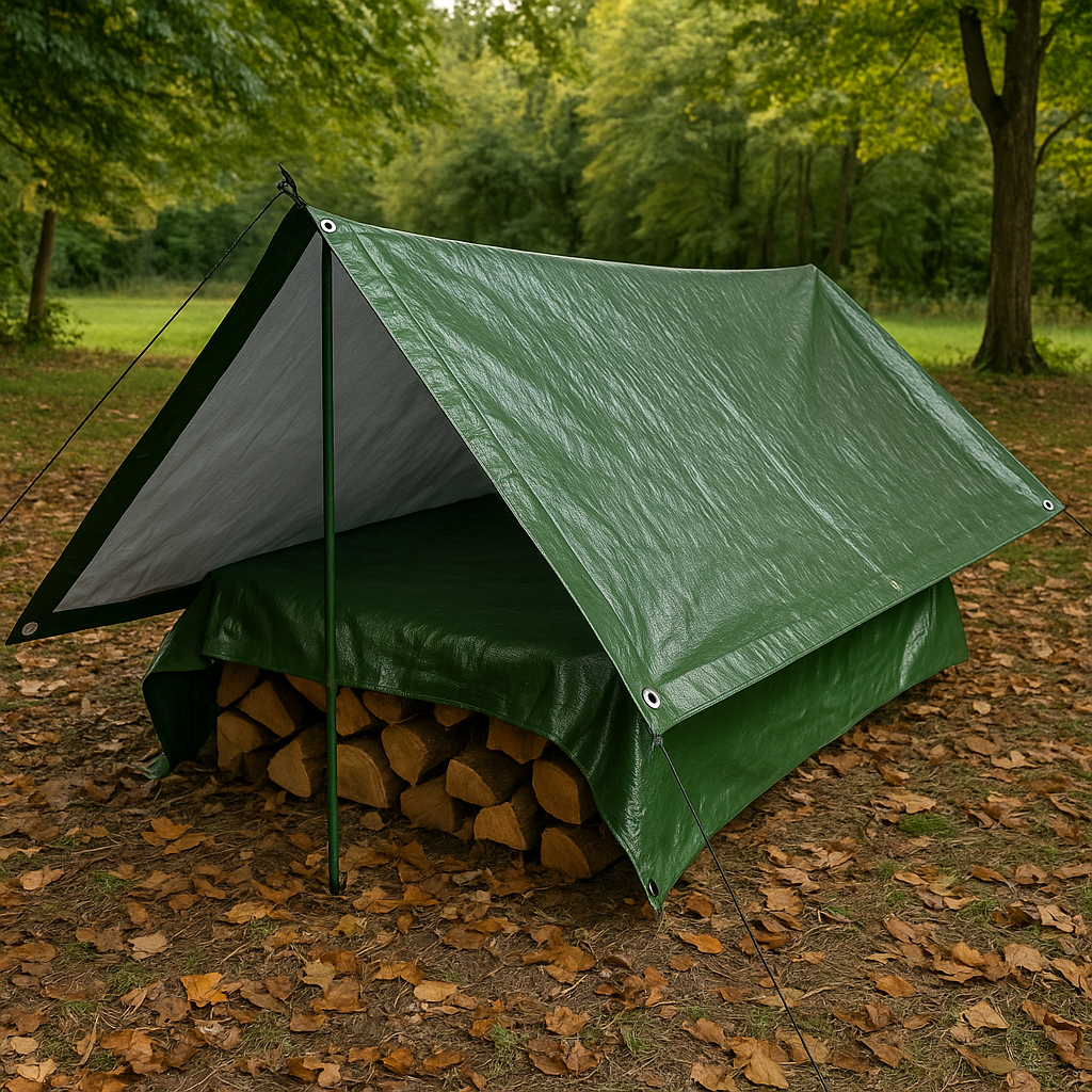 Waterproof Green and Silver Tarpaulin – 140gsm Heavy Duty UV Resistant Cover