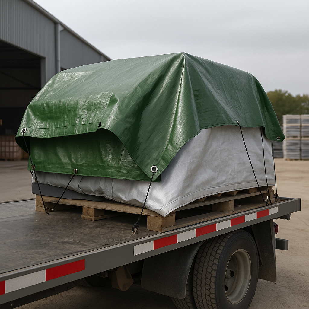 Waterproof Green and Silver Tarpaulin – 140gsm Heavy Duty UV Resistant Cover