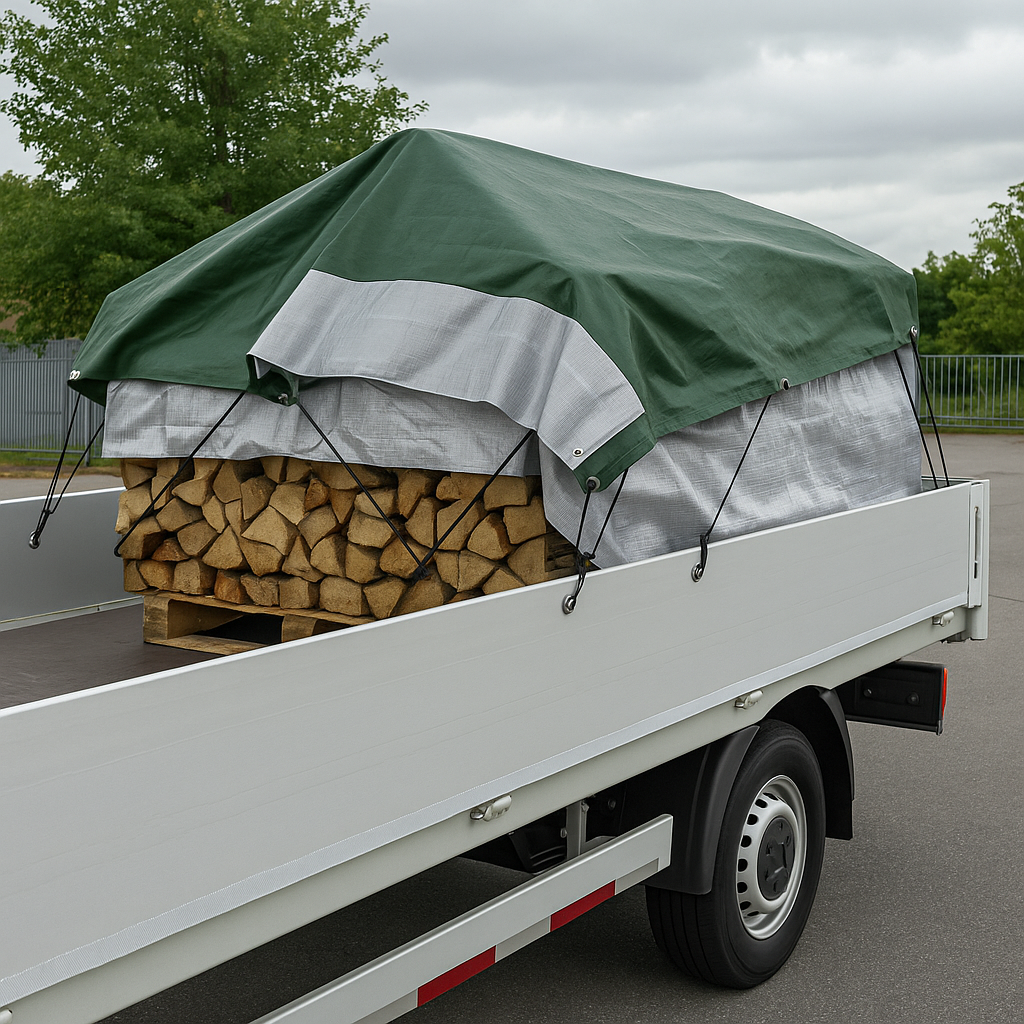 Waterproof Green and Silver Tarpaulin – 140gsm Heavy Duty UV Resistant Cover