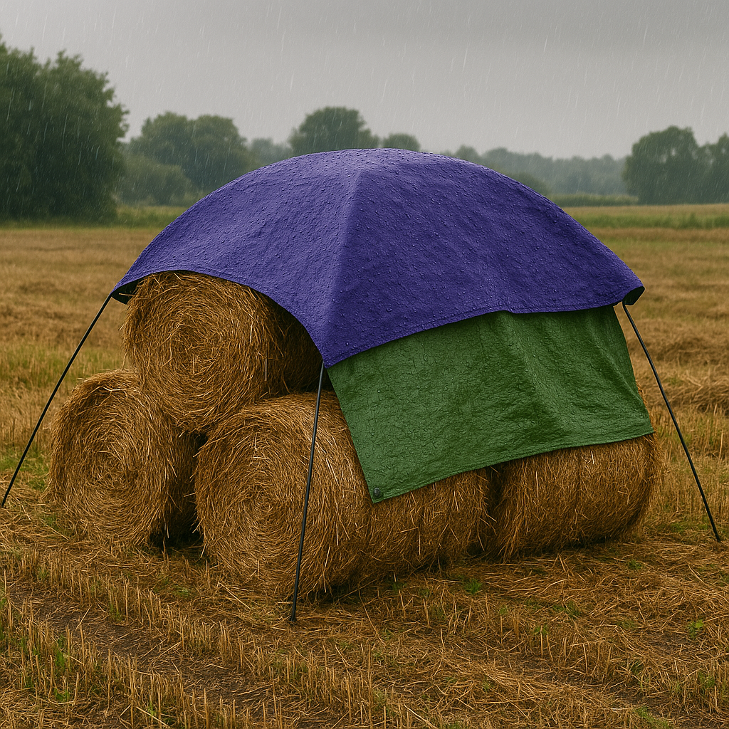 Waterproof Blue/Green Tarpaulin – 110gsm Reinforced Cover for Industrial Use