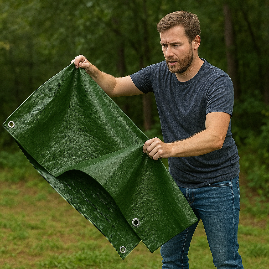 Universal Green Tarpaulin Cover – Multipurpose Groundsheet for Boating Hiking and Outdoor Protection