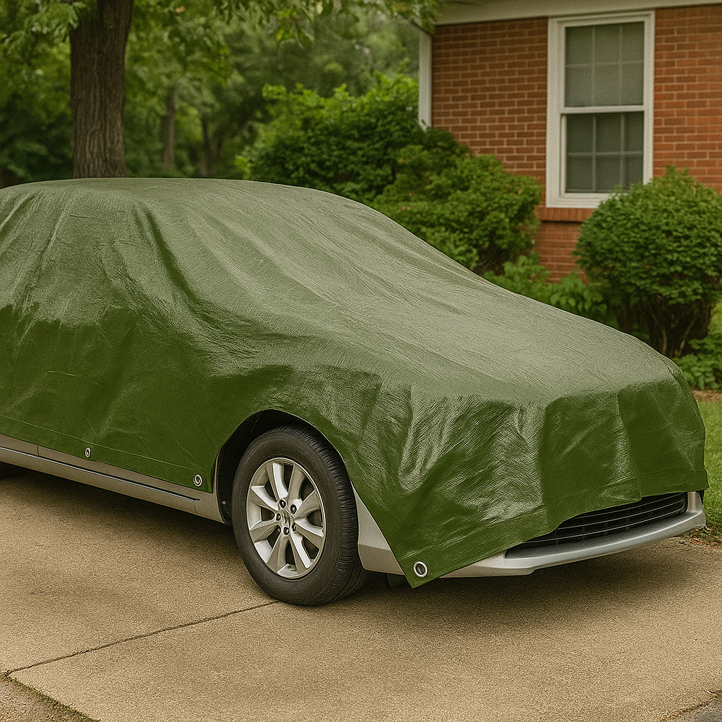 Universal Green Tarpaulin Cover – Multipurpose Groundsheet for Boating Hiking and Outdoor Protection