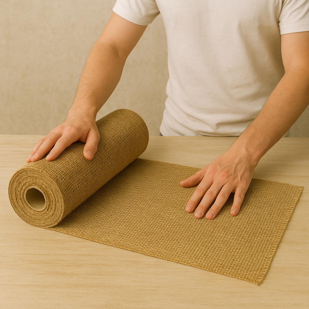 Natural Hessian Jute Roll – 200gsm Eco-Friendly Burlap Fabric for Upholstery, Crafts, and Gardening