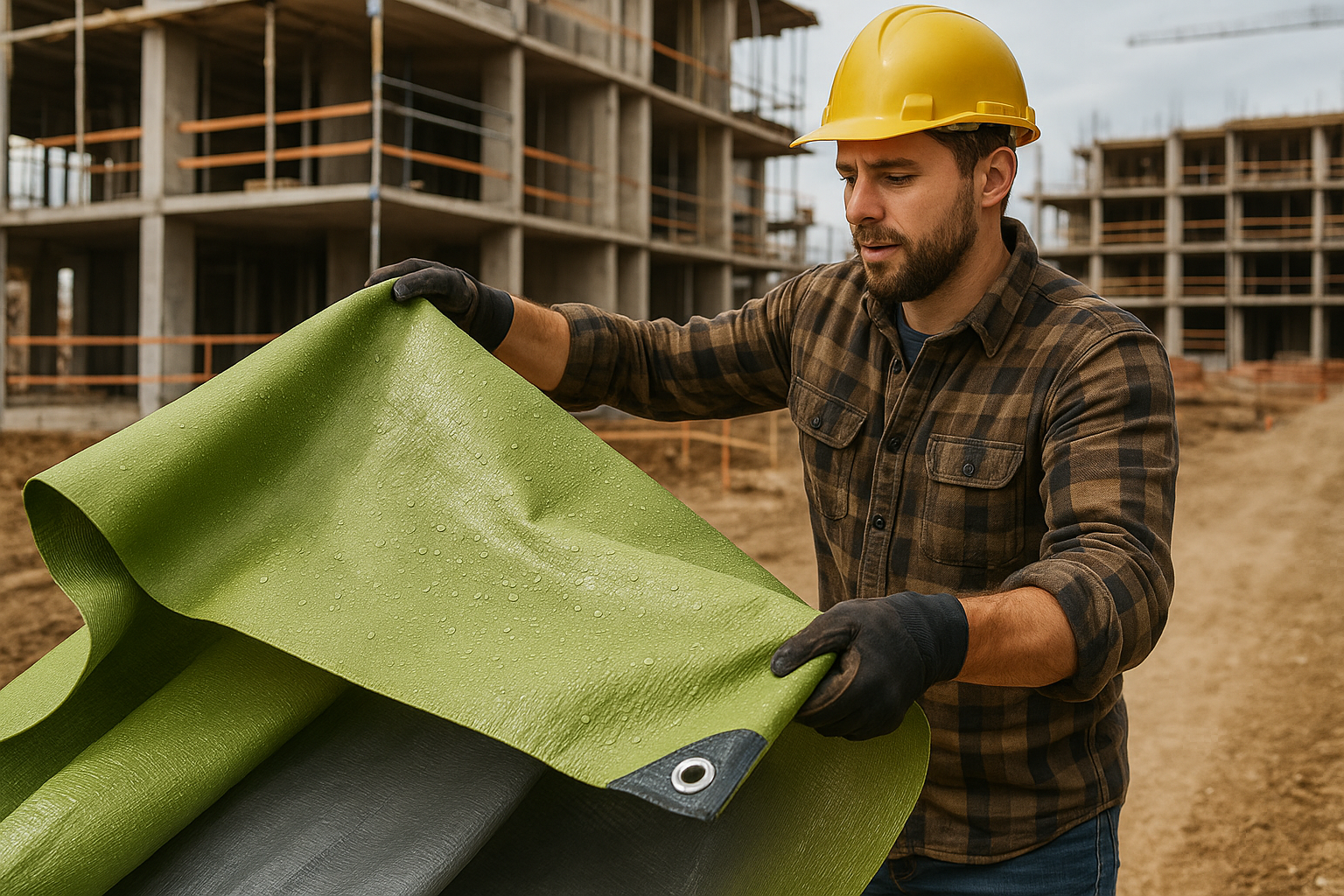 High-Performance Green Silver Tarpaulin – 270gsm Waterproof & Rot-Proof Cover