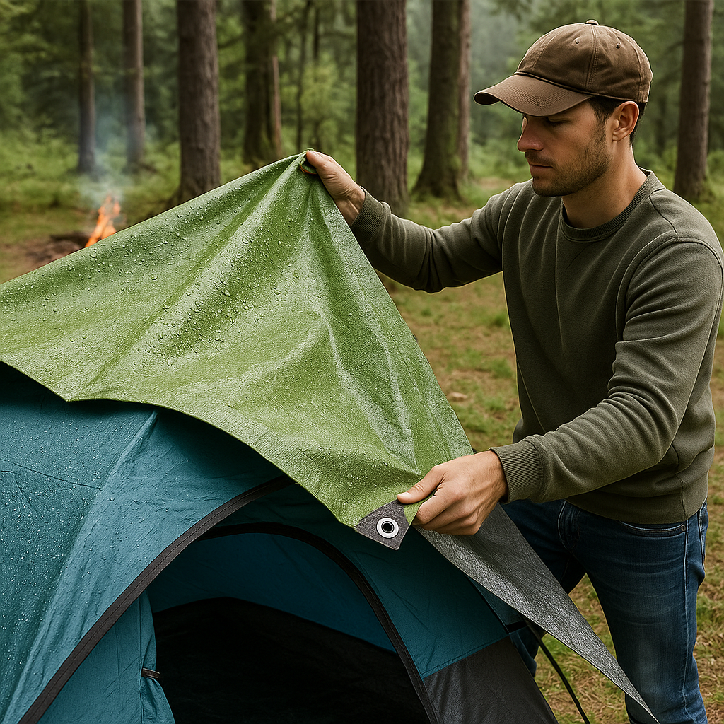 High-Performance Green Silver Tarpaulin – 270gsm Waterproof & Rot-Proof Cover