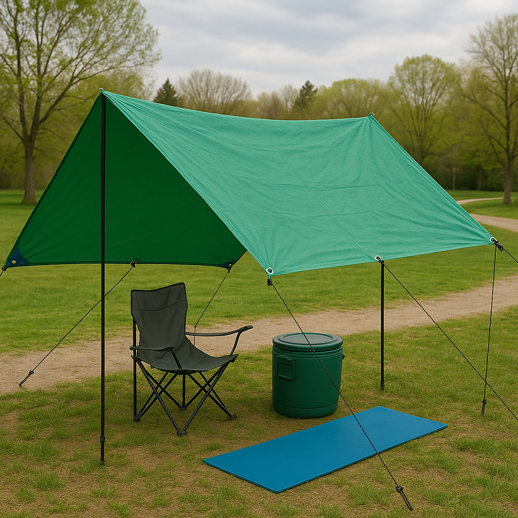 Heavy Duty Green Cotton Canvas Tarpaulin – 14oz Durable Waterproof Tarp for Outdoor Industrial and Equipment Protection