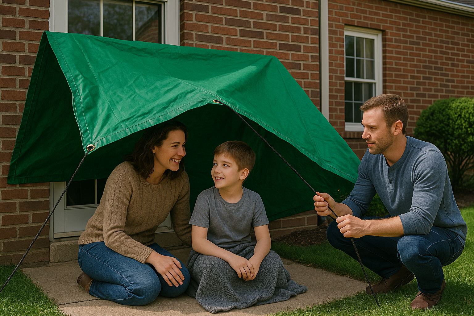 Heavy Duty Green Cotton Canvas Tarpaulin – 14oz Durable Waterproof Tarp for Outdoor Industrial and Equipment Protection