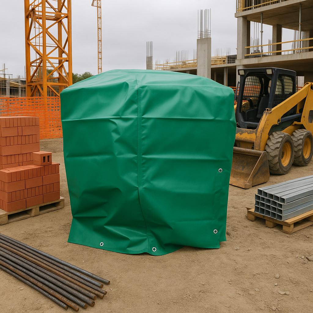 Super Heavy Duty PVC Green Tarpaulin – 570g/m² Ultra Durable Waterproof Tarp for Industrial, Outdoor, and Construction Use
