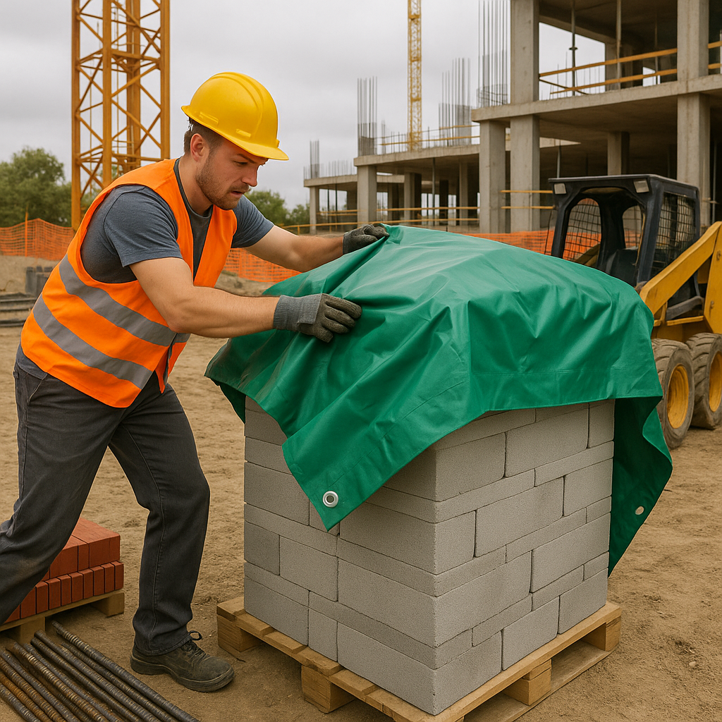 Super Heavy Duty PVC Green Tarpaulin – 570g/m² Ultra Durable Waterproof Tarp for Industrial, Outdoor, and Construction Use