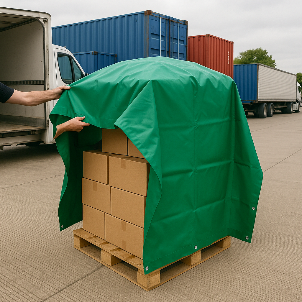 Super Heavy Duty PVC Green Tarpaulin – 570g/m² Ultra Durable Waterproof Tarp for Industrial, Outdoor, and Construction Use