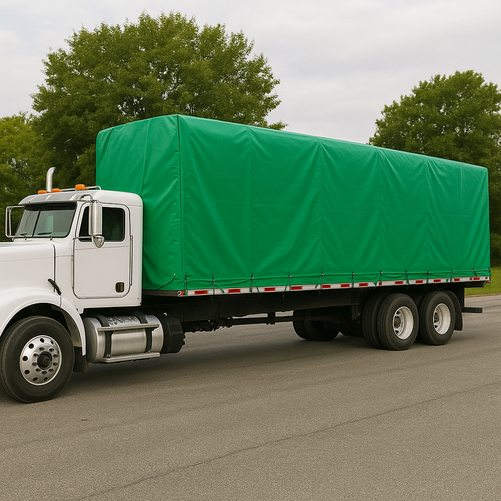 Super Heavy Duty PVC Green Tarpaulin – 570g/m² Ultra Durable Waterproof Tarp for Industrial, Outdoor, and Construction Use