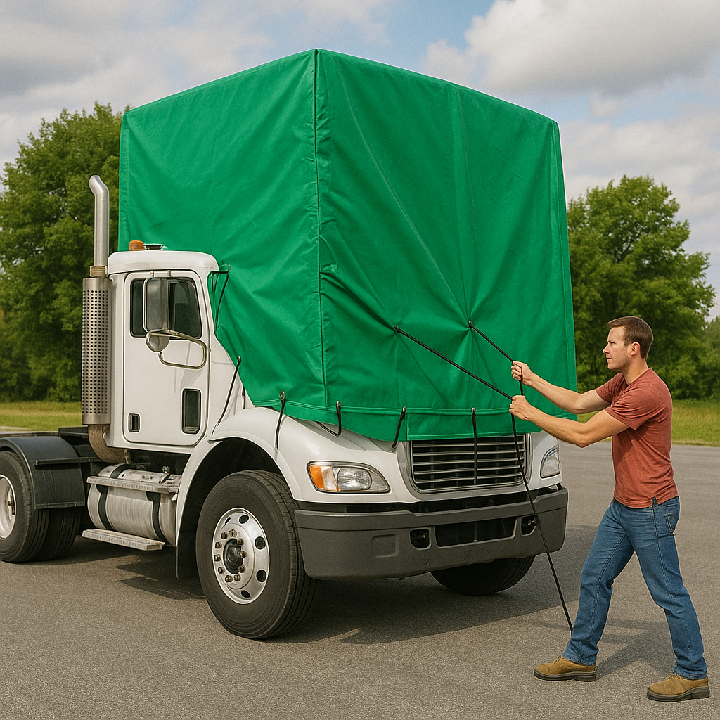 Super Heavy Duty PVC Green Tarpaulin – 570g/m² Ultra Durable Waterproof Tarp for Industrial, Outdoor, and Construction Use