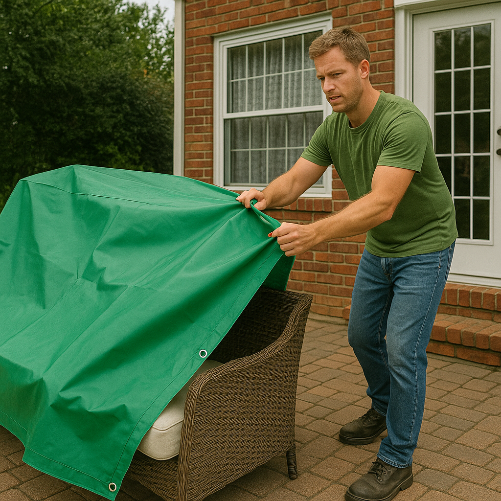 Super Heavy Duty PVC Green Tarpaulin – 570g/m² Ultra Durable Waterproof Tarp for Industrial, Outdoor, and Construction Use