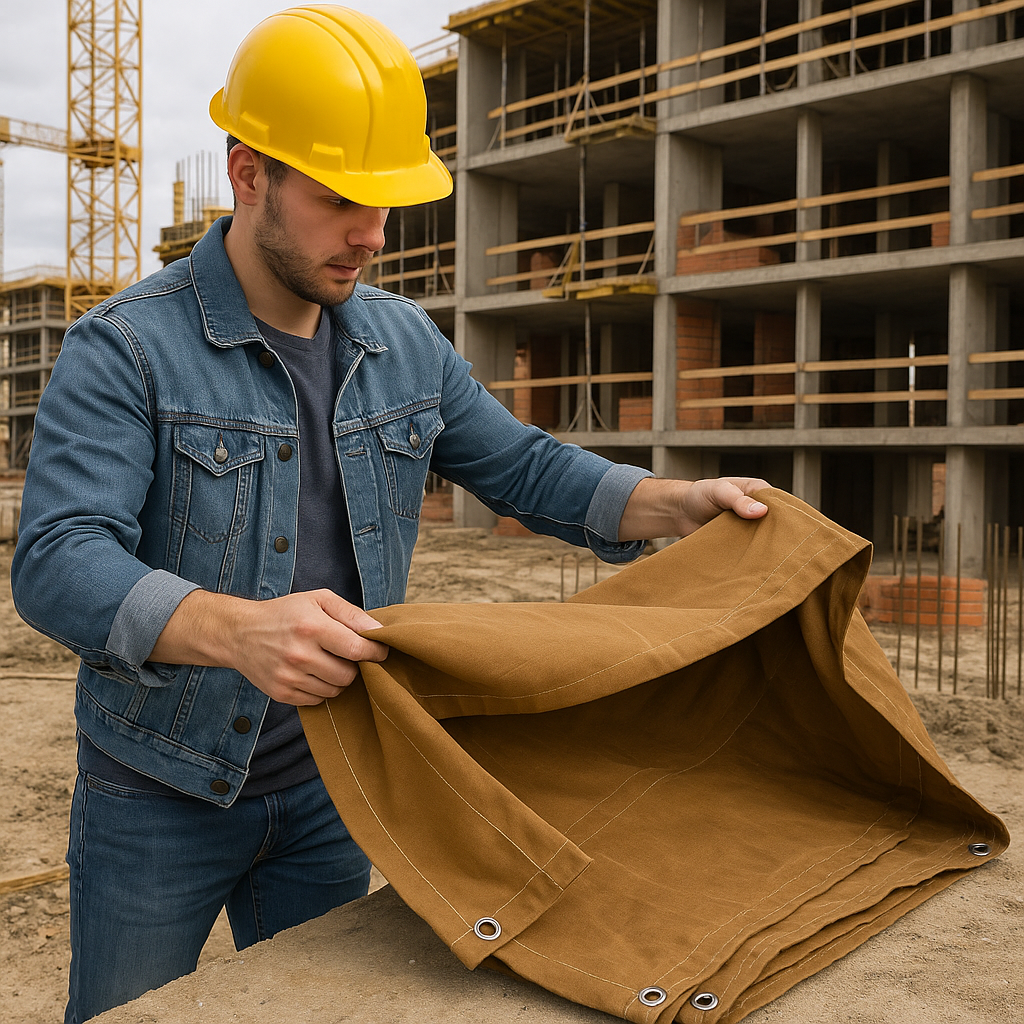 Heavyweight Waxed Canvas Tarp 18oz Eco Alternative to Plastic Industrial-Grade Protection for Outdoor Equipment