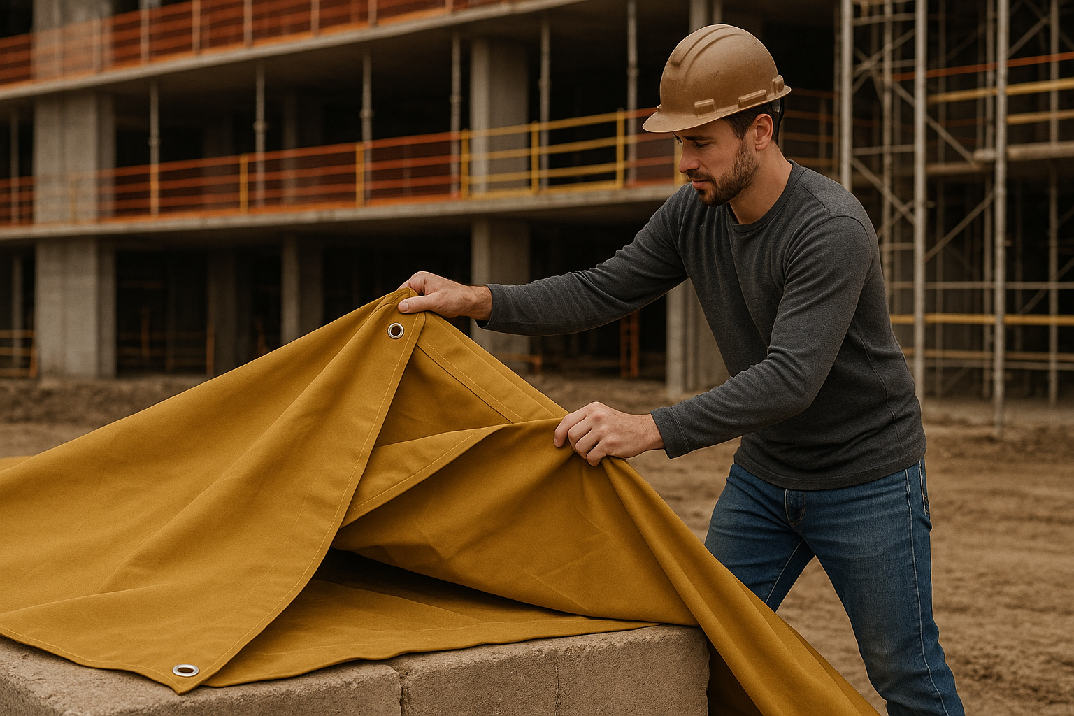 18oz waxed canvas tarp folded – eco-friendly alternative to plastic tarpaulin – Tarpaulins UK