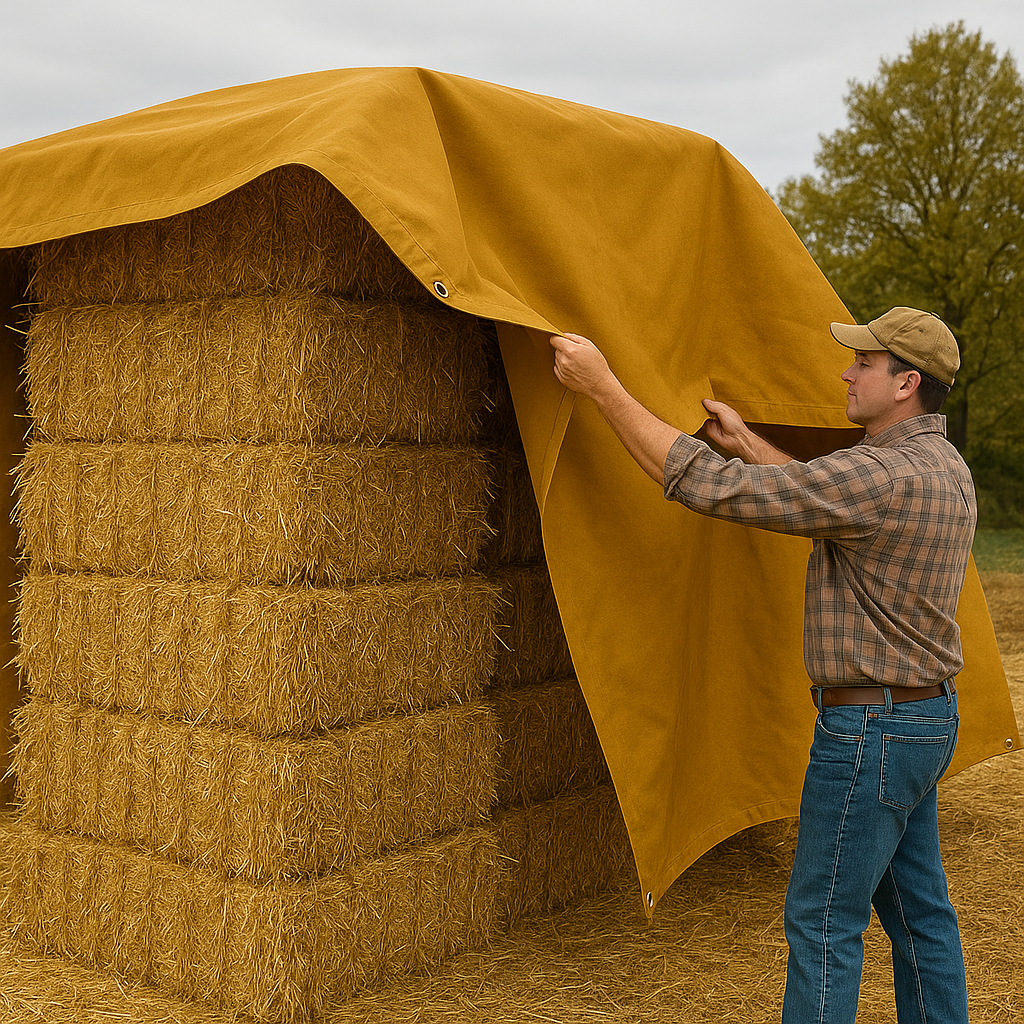Heavyweight Waxed Canvas Tarp 18oz Eco Alternative to Plastic Industrial-Grade Protection for Outdoor Equipment