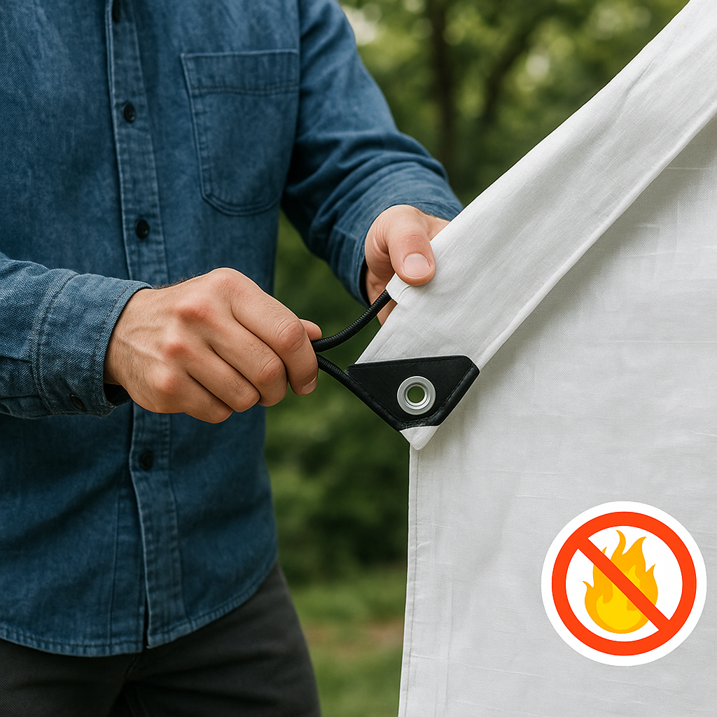 Waterproof White Tarpaulin - 200gsm UV-Resistant Durable Cover for Outdoor Use