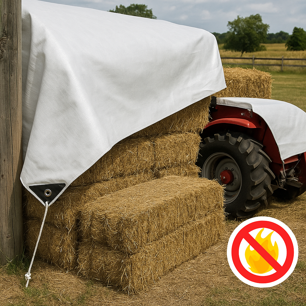 Waterproof White Tarpaulin - 200gsm UV-Resistant Durable Cover for Outdoor Use