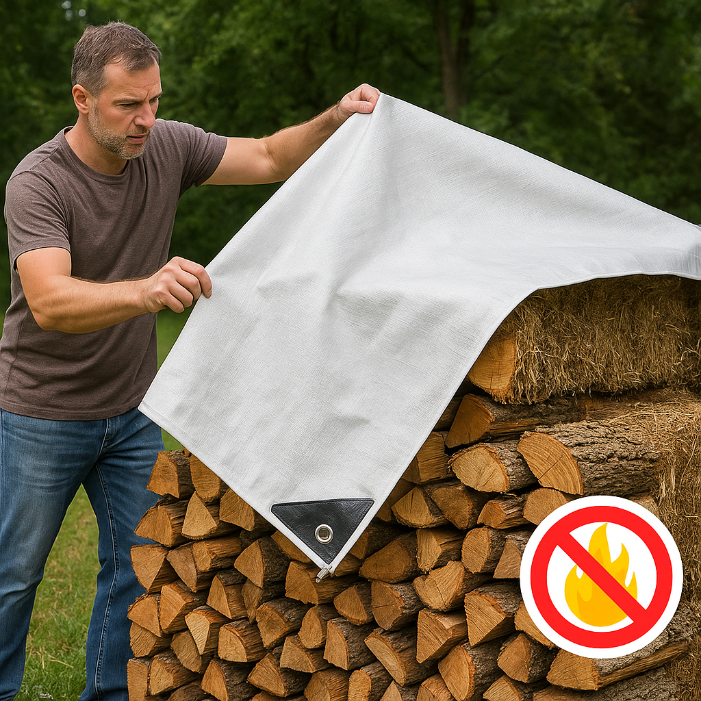 Waterproof White Tarpaulin - 200gsm UV-Resistant Durable Cover for Outdoor Use