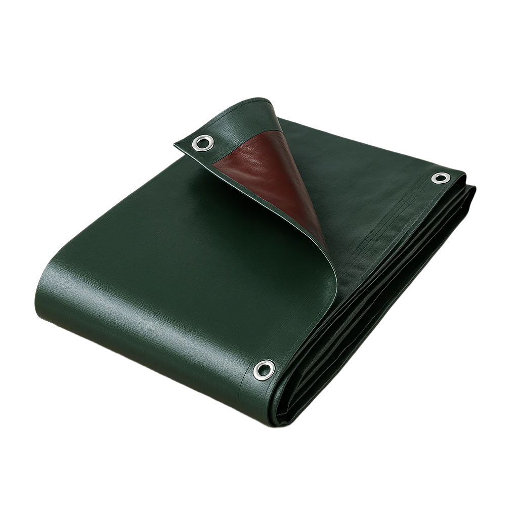 Rotproof UV Protected Green and Brown Heavy Duty Tarpaulin 250gsm - Waterproof Cover for Outdoor Protection