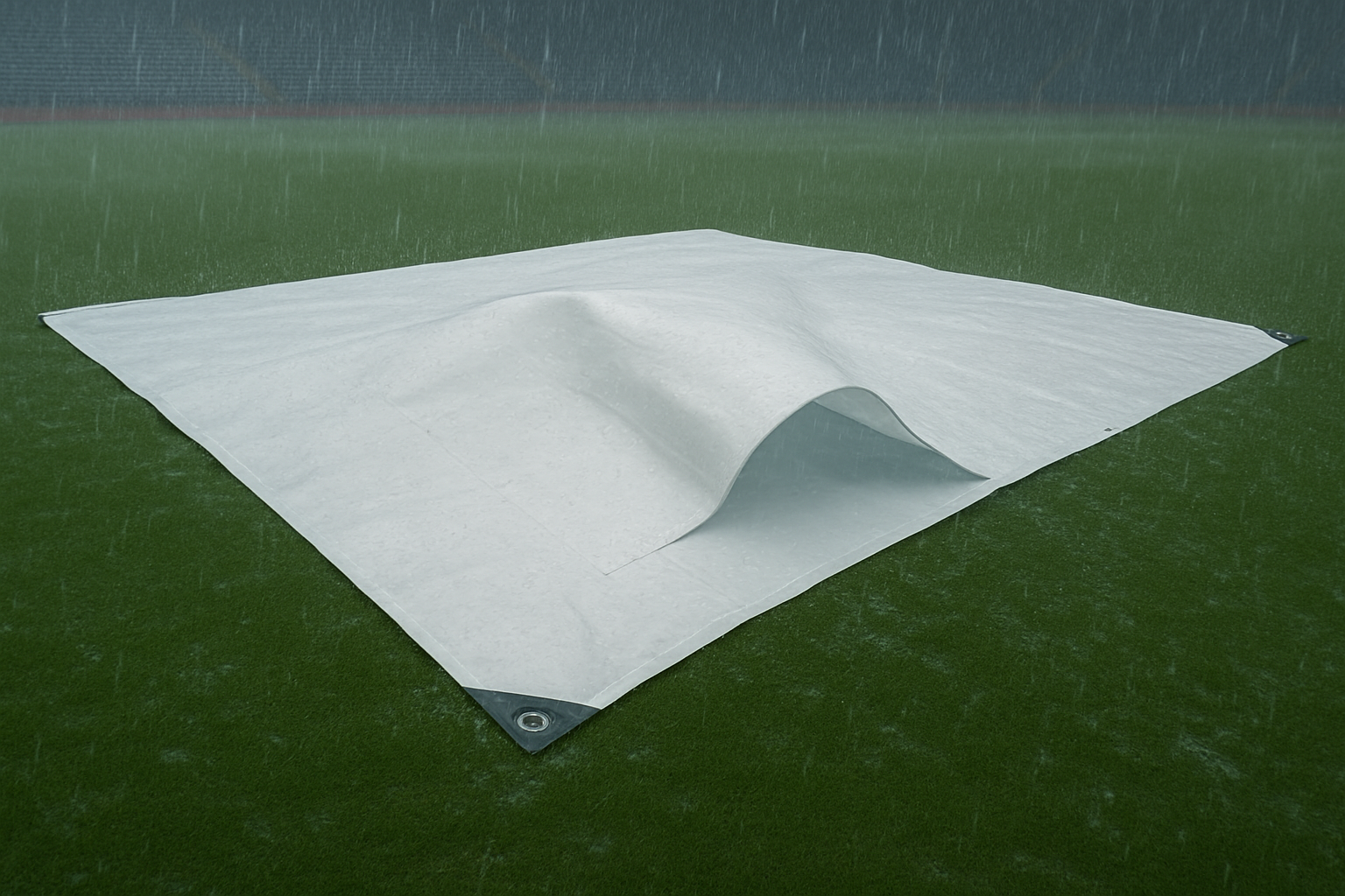 Waterproof Super White Cricket Wicket Cover Tarpaulin – 200gsm Heavy-Duty LDPE Sheet | UV-Protected, Rotproof & Reinforced for Outdoor Sports Use