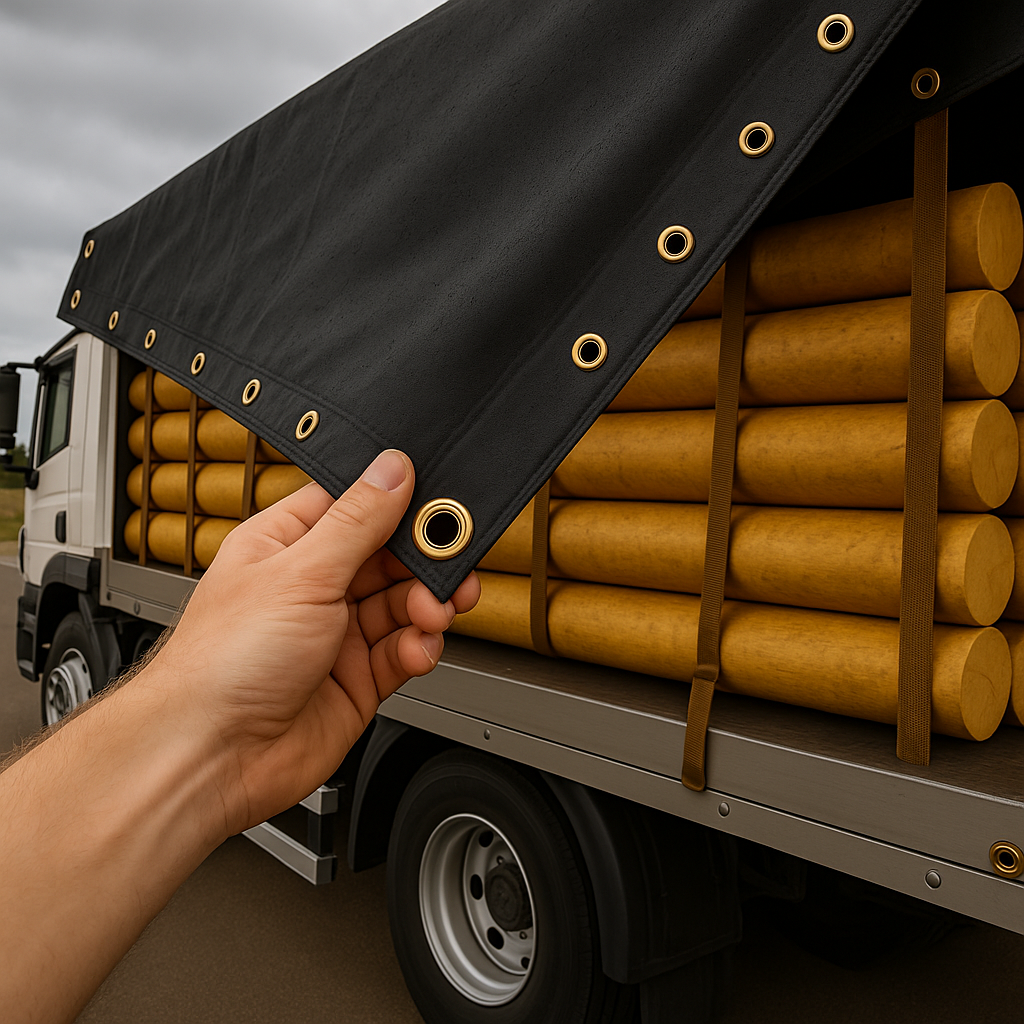 270gsm black tarp rolled up – waterproof UV protected extra heavy duty cover – Tarpaulins UK