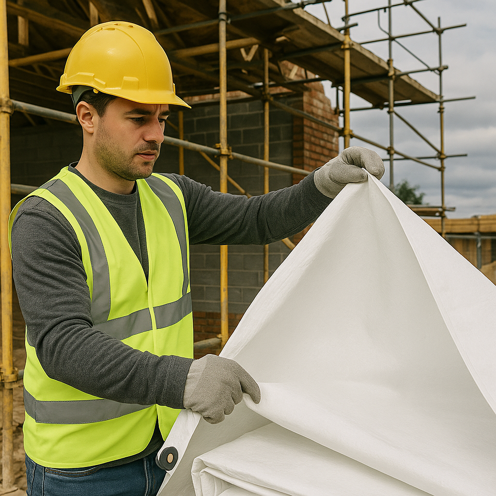 Heavy Duty Waterproof White Tarpaulin 110gsm - Premium Reinforced UV-Resistant Cover for Industrial Use