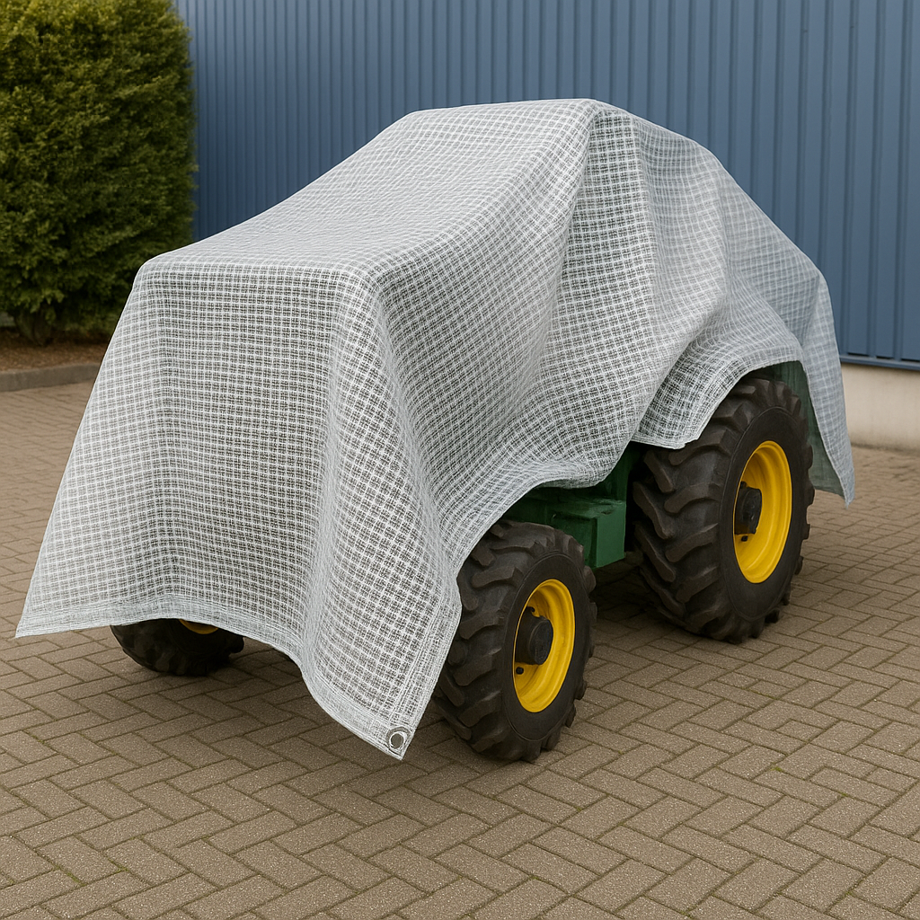 170gsm transparent tarpaulin corner eyelet detail – clear waterproof cover – Tarpaulins UK
