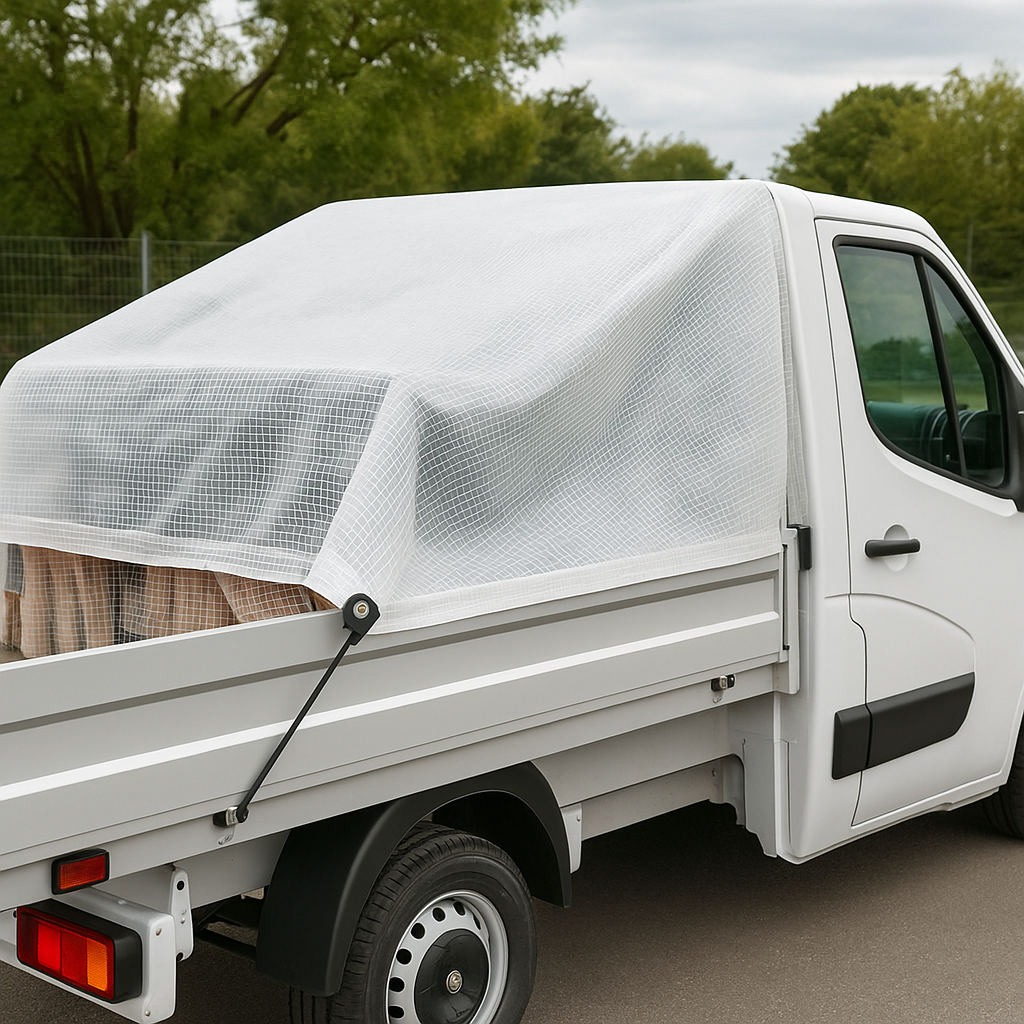 170gsm clear tarpaulin rolled showing thickness – waterproof mono cover sheet – Tarpaulins UK