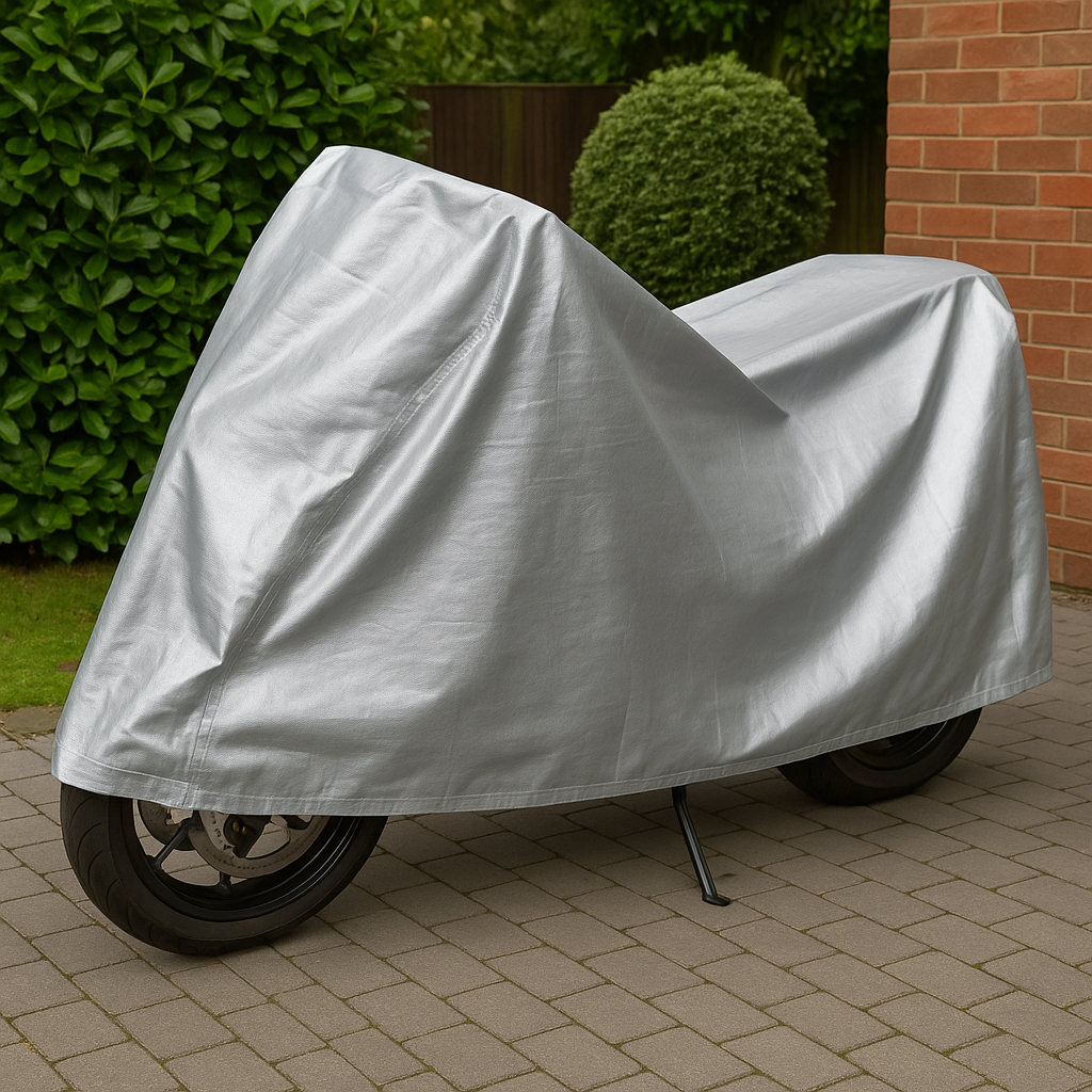 140gsm silver tarp corner reinforcement close-up – heavy duty waterproof sheet – Tarpaulins UK