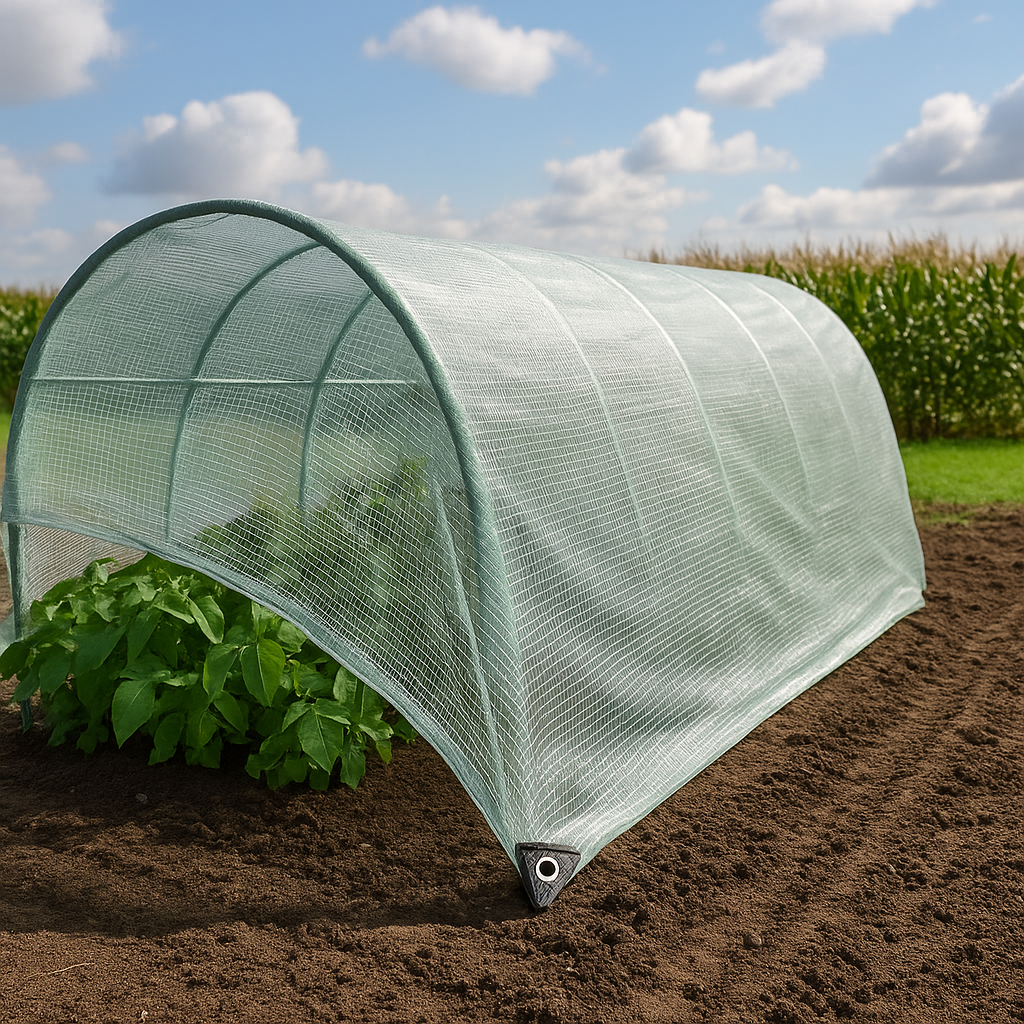 100gsm clear tarpaulin protecting plants from frost – transparent cover UK – Tarpaulins UK