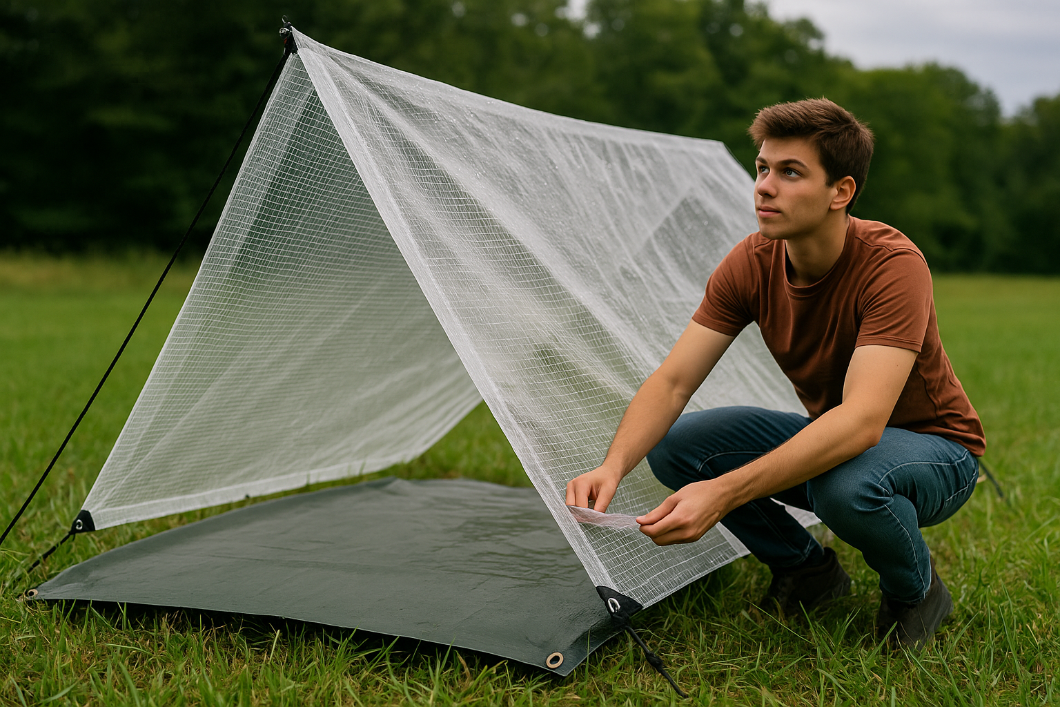 100gsm clear mono tarp folded – lightweight transparent waterproof sheet UK – Tarpaulins UK