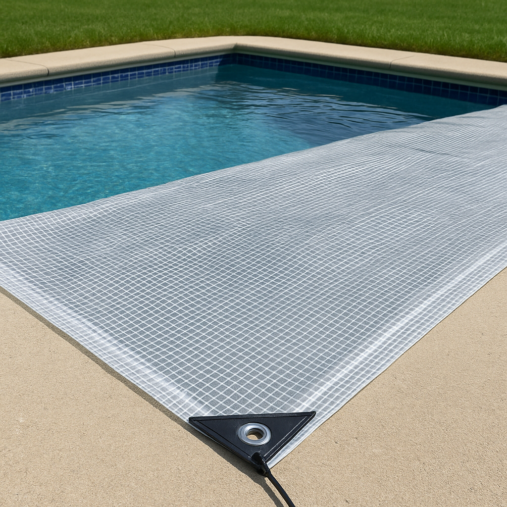 100gsm clear mono tarpaulin used as porch canopy – waterproof transparent shelter – Tarpaulins UK