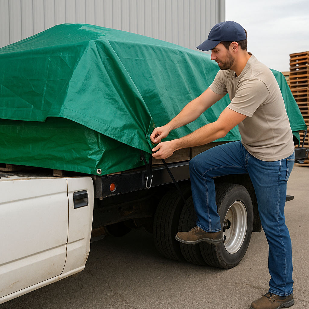 Multi-Purpose Waterproof Budget Tarpaulins - Blue/Green 70GSM Heavy Duty Cover