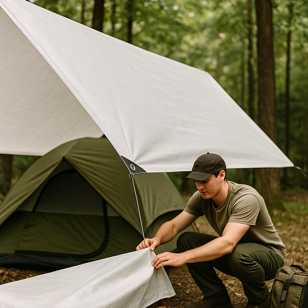Versatile White Tarpaulin Waterproof 90GSM – Durable Cover Sheet for Furniture Caravans, and All-Weather Protection