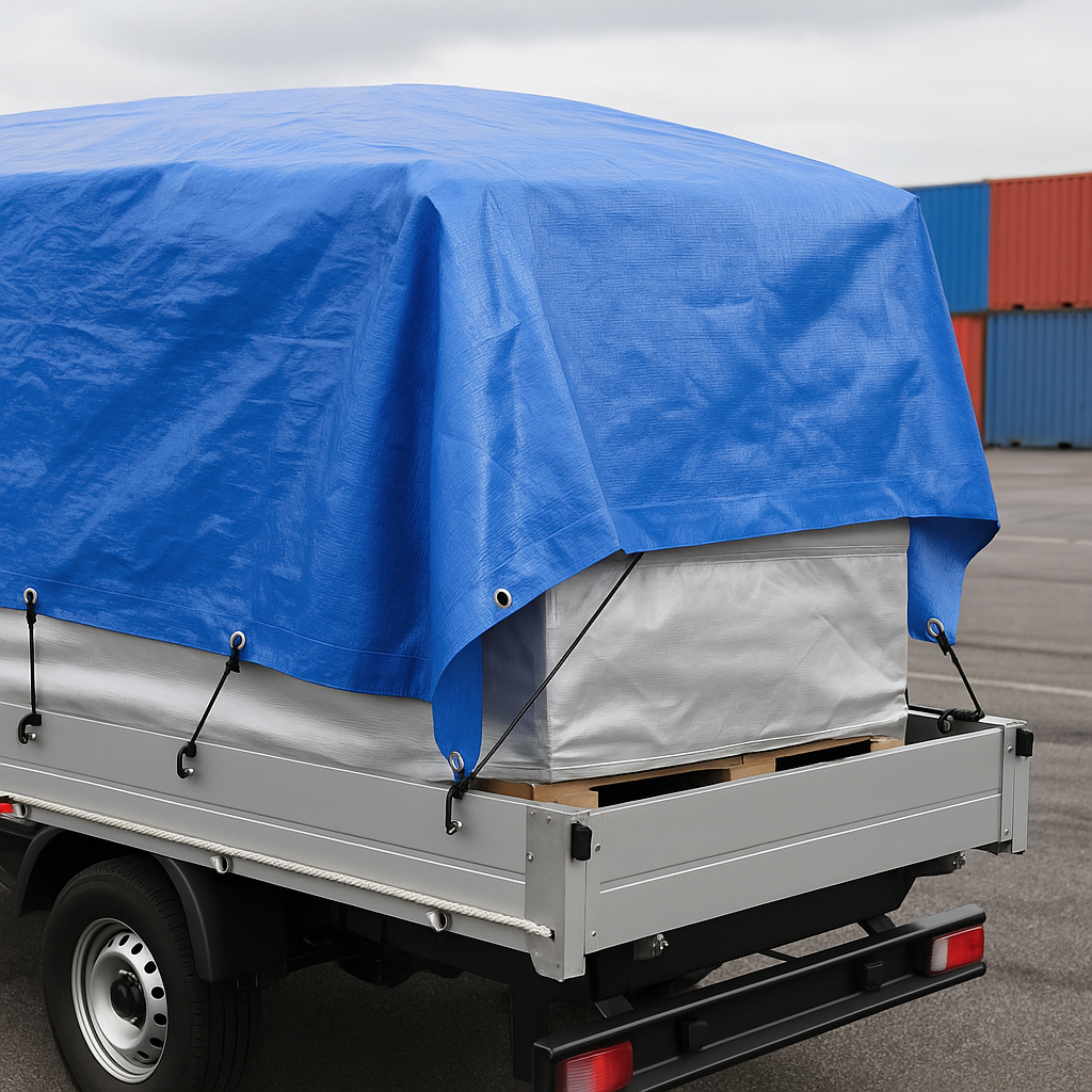 Heavy Duty Blue Waterproof Tarpaulin 100gsm – Reinforced Multi-Purpose Cover Sheet with Metal Eyelets for Outdoor Protection