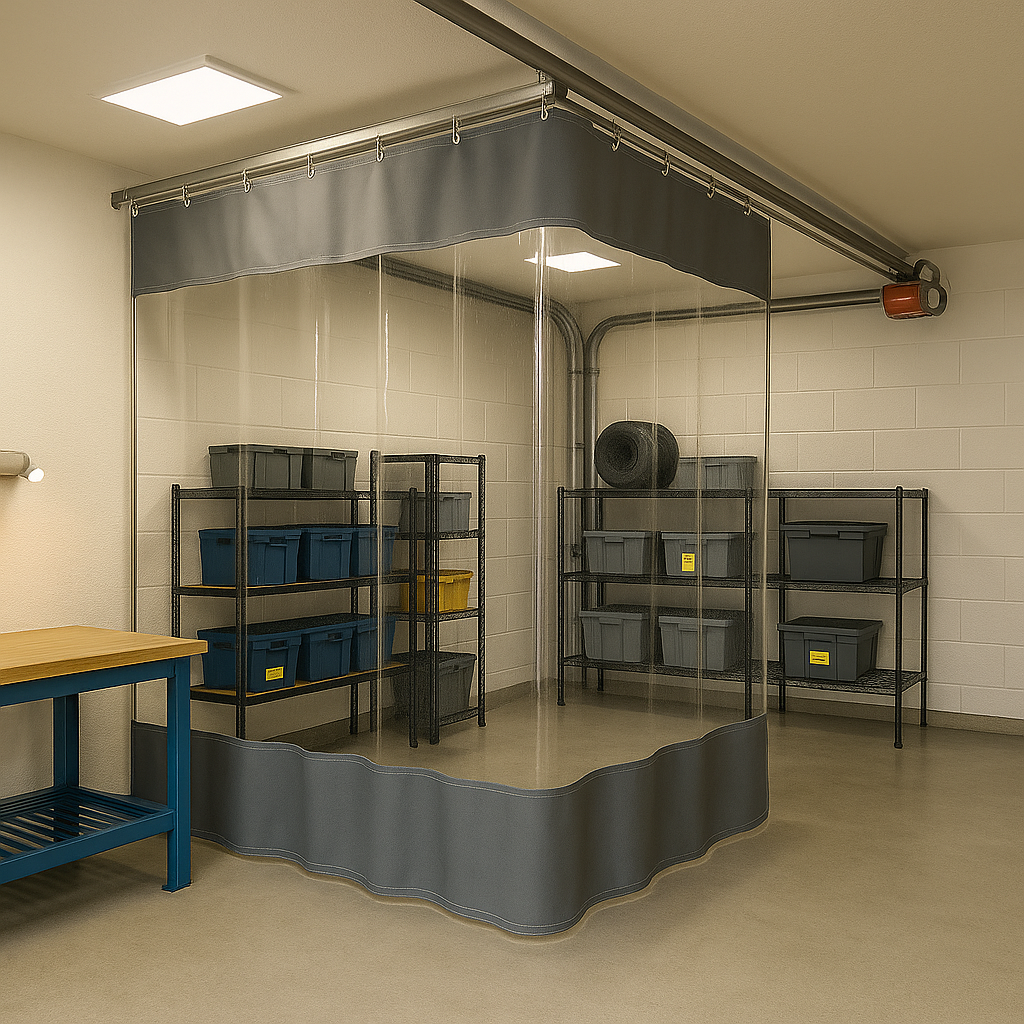 Clear PVC Outdoor Waterproof Curtain – 0.6mm Heavy-Duty Vinyl Weather Barrier