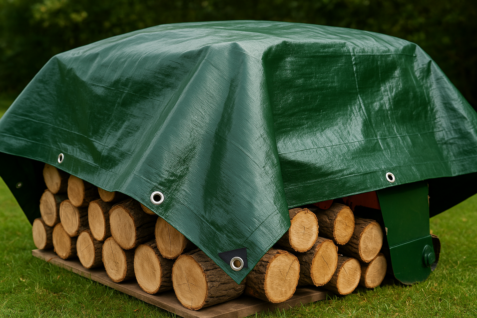 250gsm green brown tarp rolled showing thickness – heavy duty outdoor cover – Tarpaulins UK