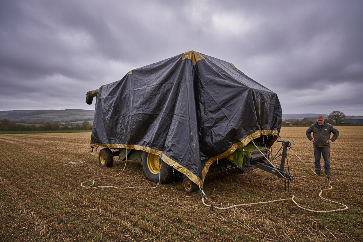 270gsm premium tarp eyelet detail – gold reinforced heavy duty waterproof sheet – Tarpaulins UK