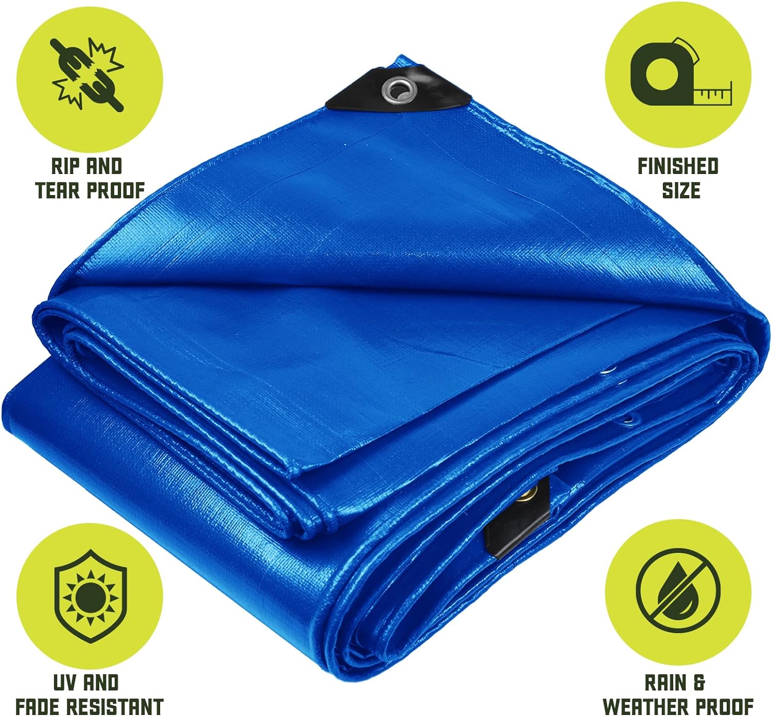 190gsm blue tarp over garden furniture – UV protected heavy duty cover – Tarpaulins UK