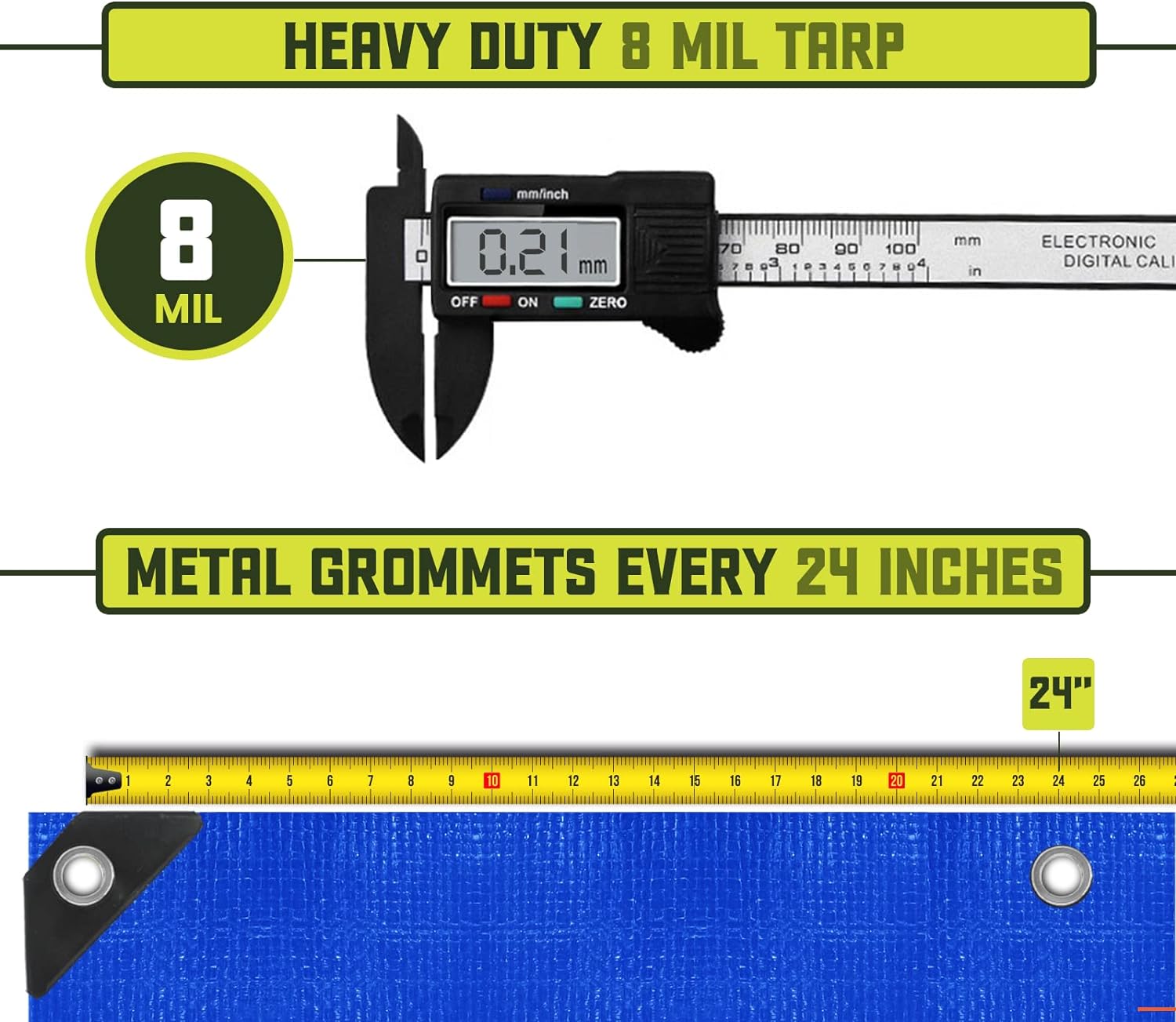 Waterproof UV Resistant Polyethylene Blue Tarpaulin - 190gsm Heavy Duty Cover for Outdoor and Industrial Use