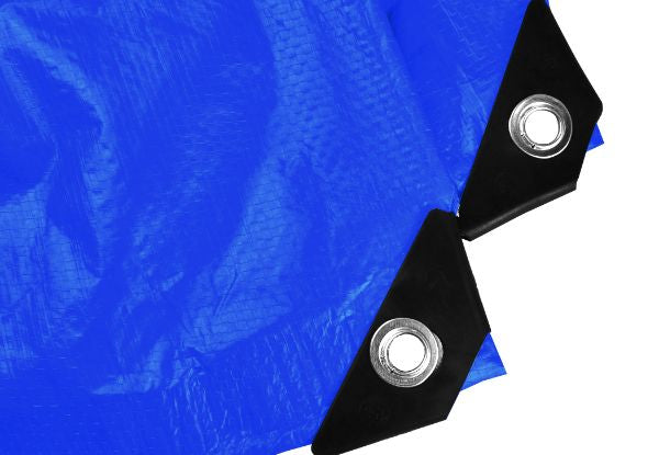 190gsm blue waterproof tarp rolled – outdoor heavy duty UV cover UK – Tarpaulins UK