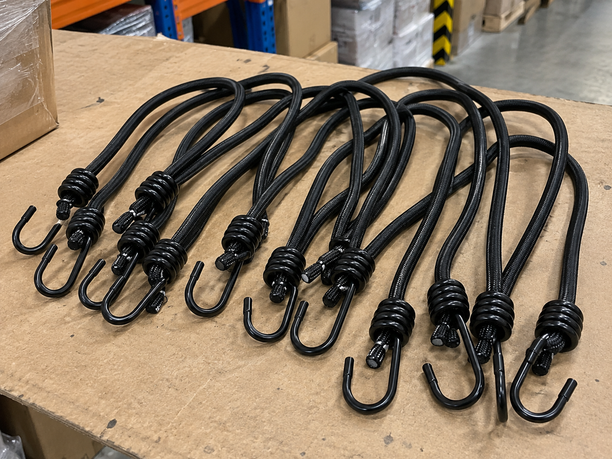 Heavy Duty Bungee Cords with Metal Hooks – 10 Pack | 8mm Elastic Tie Down Straps