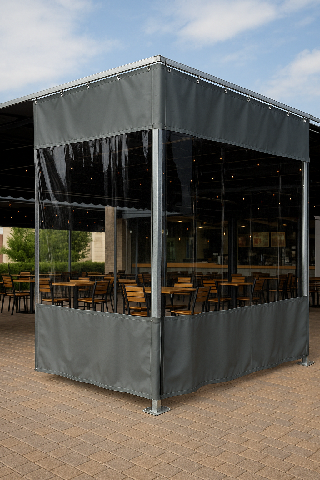 PVC Transparent Outdoor Waterproof Curtain – Heavy-Duty 0.6mm Vinyl, Clear Weatherproof Panels with Eyelets & Hooks – Garages, Patios, Gardens